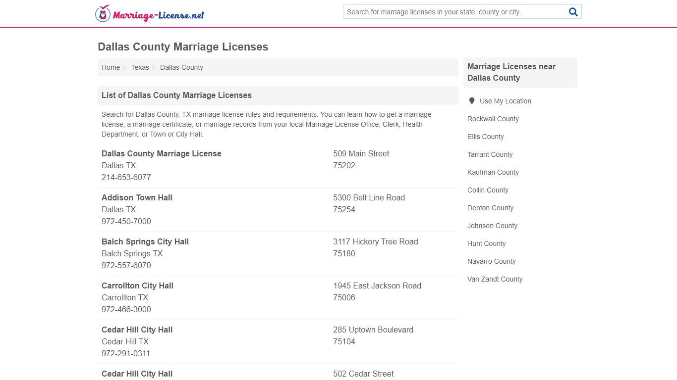 Dallas County Marriage Licenses